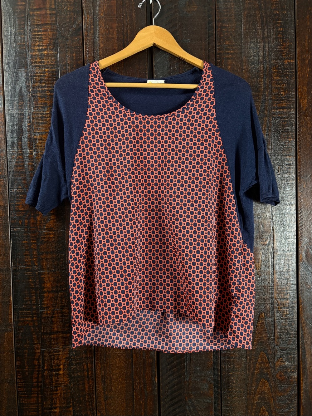 Anthropologie Modal Silk Blend  Patterned Short Sleeve Top Small